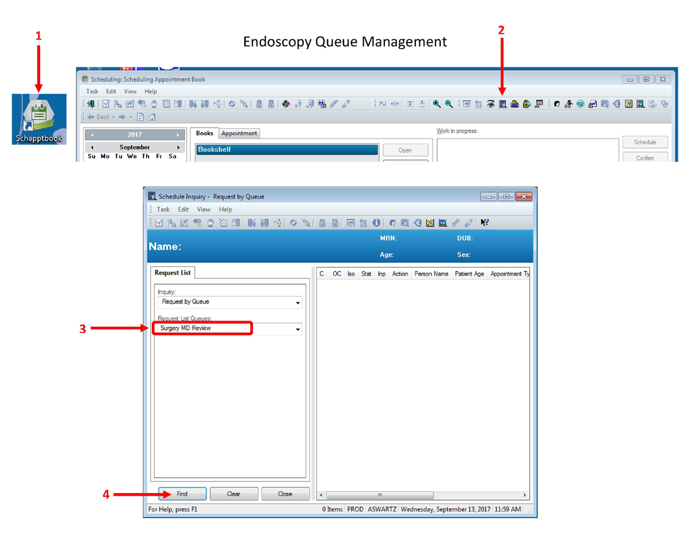 Cheatsheet for Opening the Endoscopy Queue
