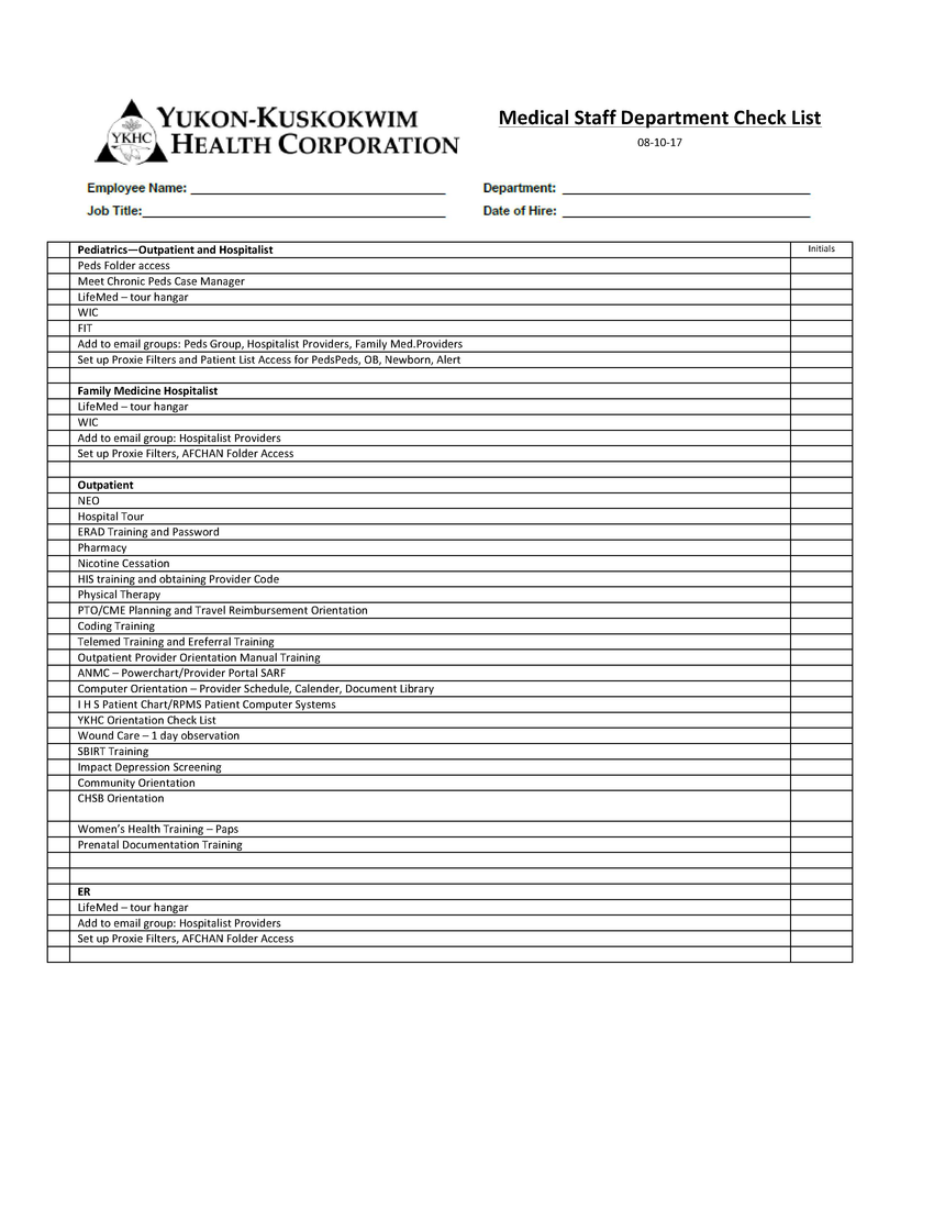 Corporate and medical staff orientation checklist.pdf